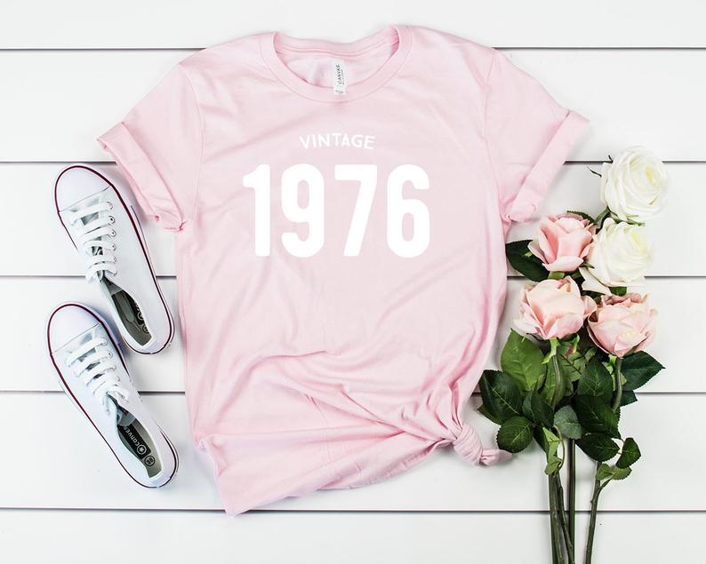 Vintage 1976 Birthday T-Shirt | 47th Birthday Party T-Shirt Cotton - Vintage tees for Women