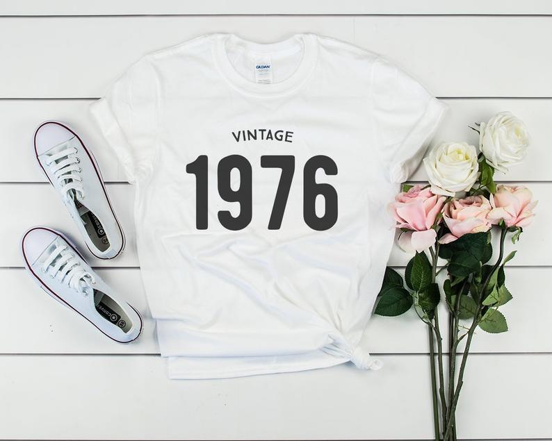 Vintage 1976 Birthday T-Shirt | 47th Birthday Party T-Shirt Cotton - Vintage tees for Women