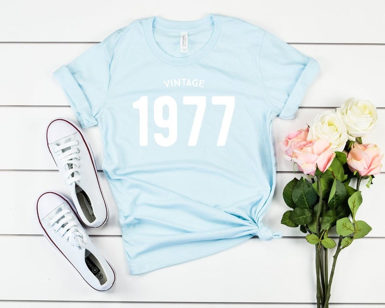 Vintage 1977 Birthday T-Shirt | 46th Birthday Party T-Shirt Cotton - Vintage tees for Women