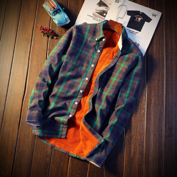 Men Autumn Winter Spring Plaid Flannel Shirts - Vintage tees for Women