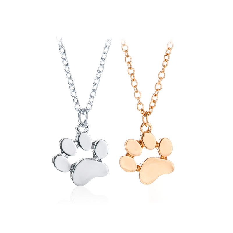 Cat Paw Print Necklace Jewelry - Vintage tees for Women