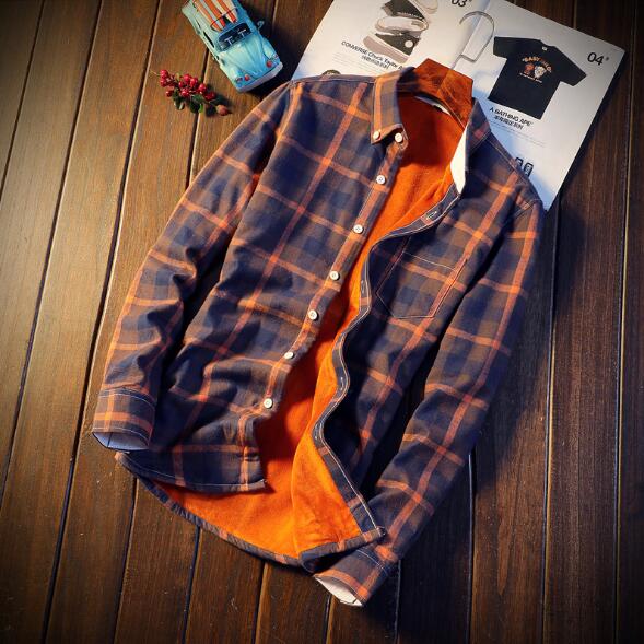 Men Autumn Winter Spring Plaid Flannel Shirts - Vintage tees for Women